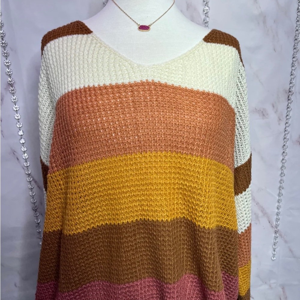 Umgee Color Block Sweater Size XL - Picture 4 of 4